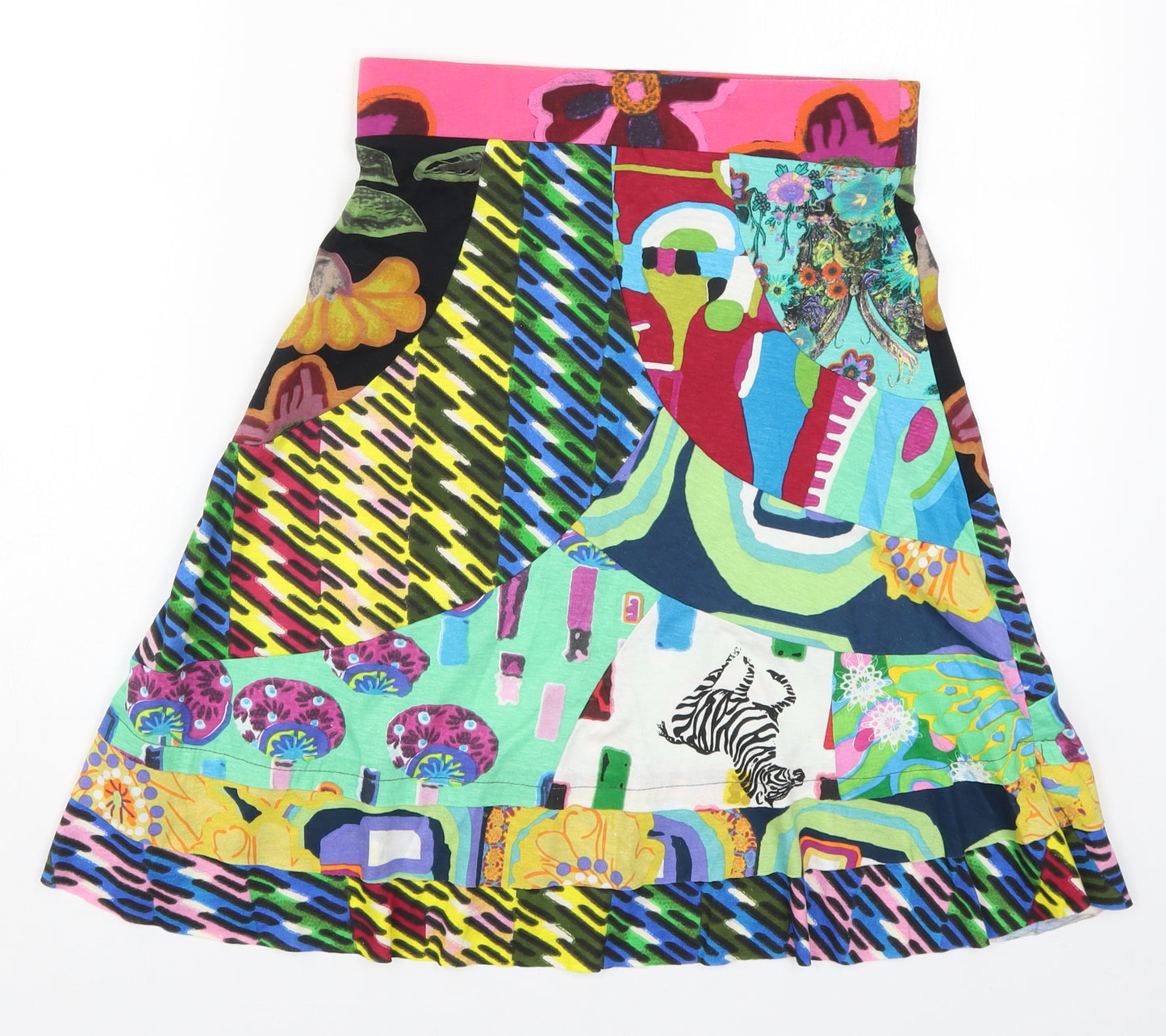 Desigual Womens Multicoloured Geometric  Skater Skirt Size S  - Abstract