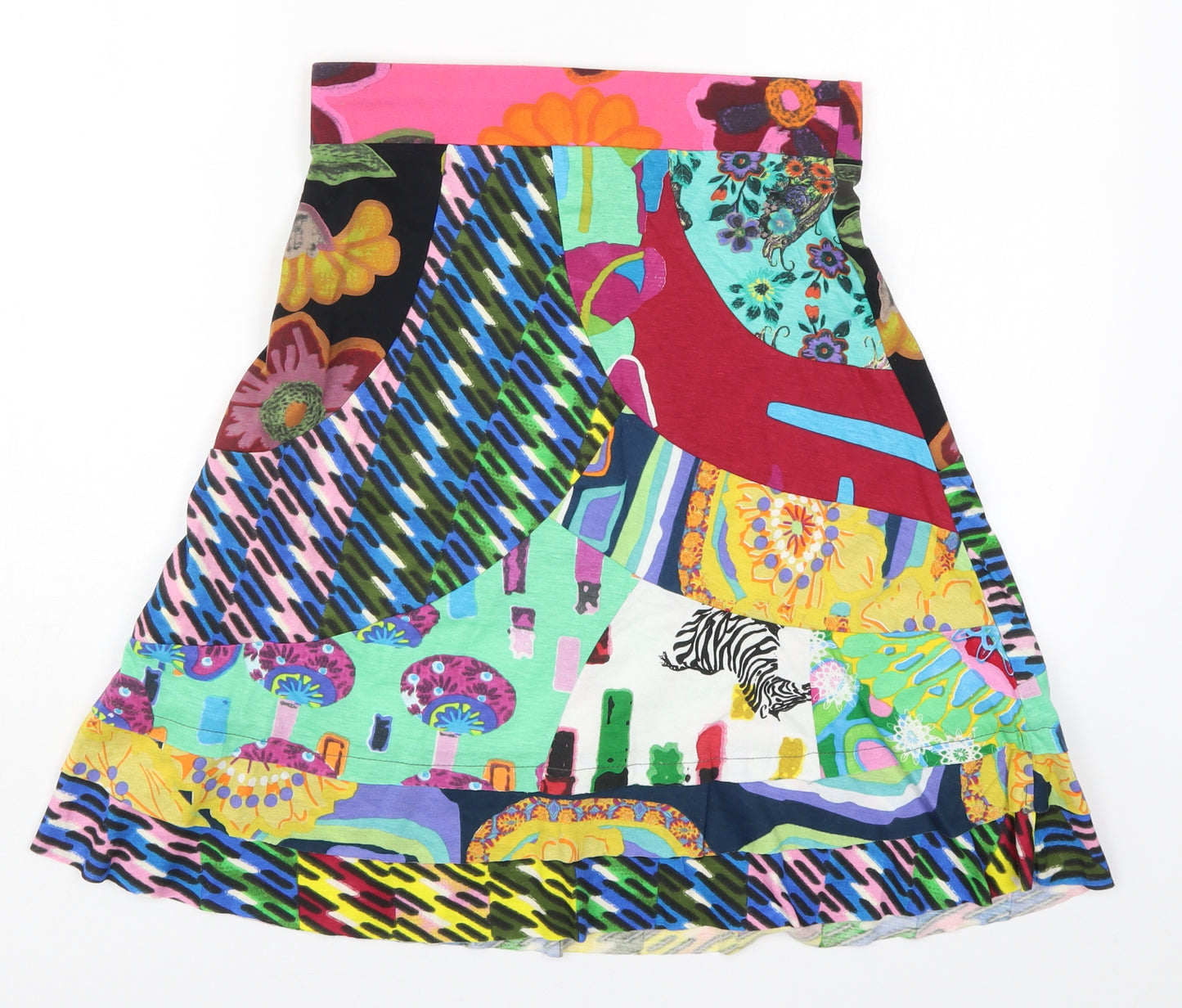 Desigual Womens Multicoloured Geometric  Skater Skirt Size S  - Abstract