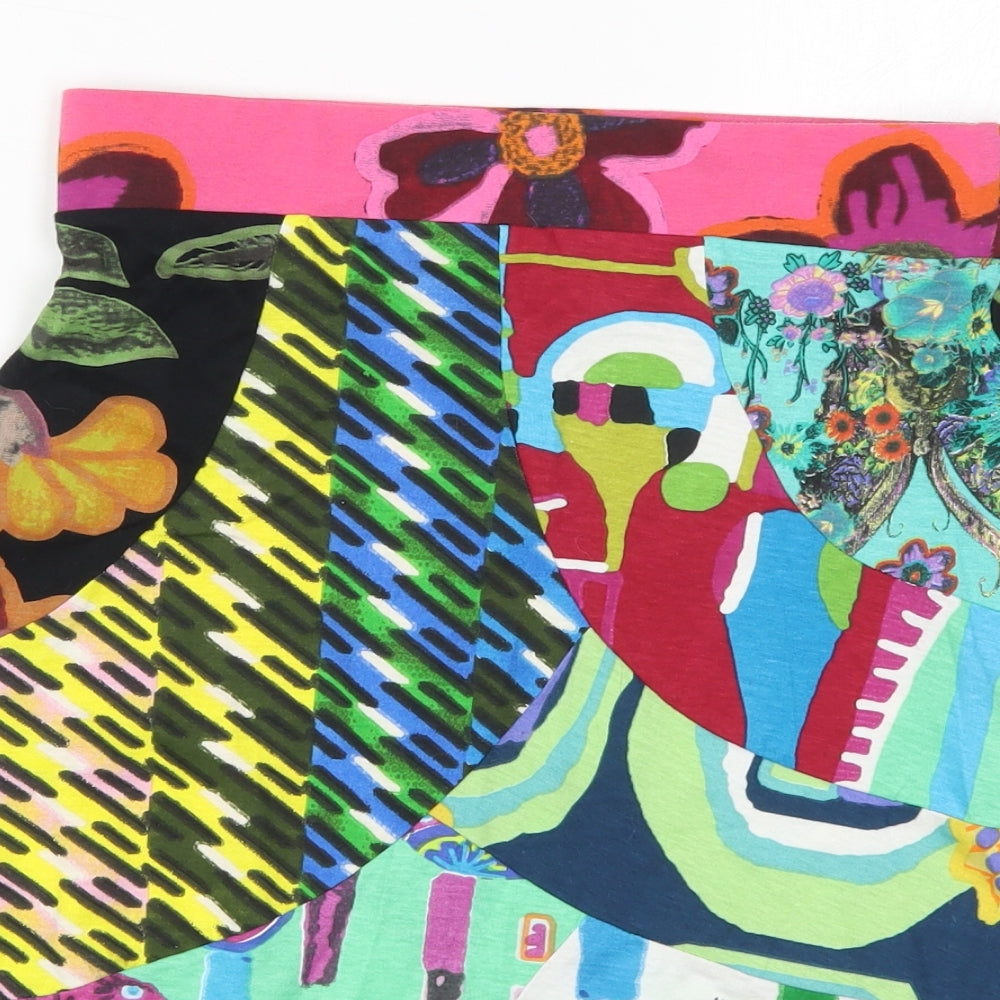 Desigual Womens Multicoloured Geometric  Skater Skirt Size S  - Abstract