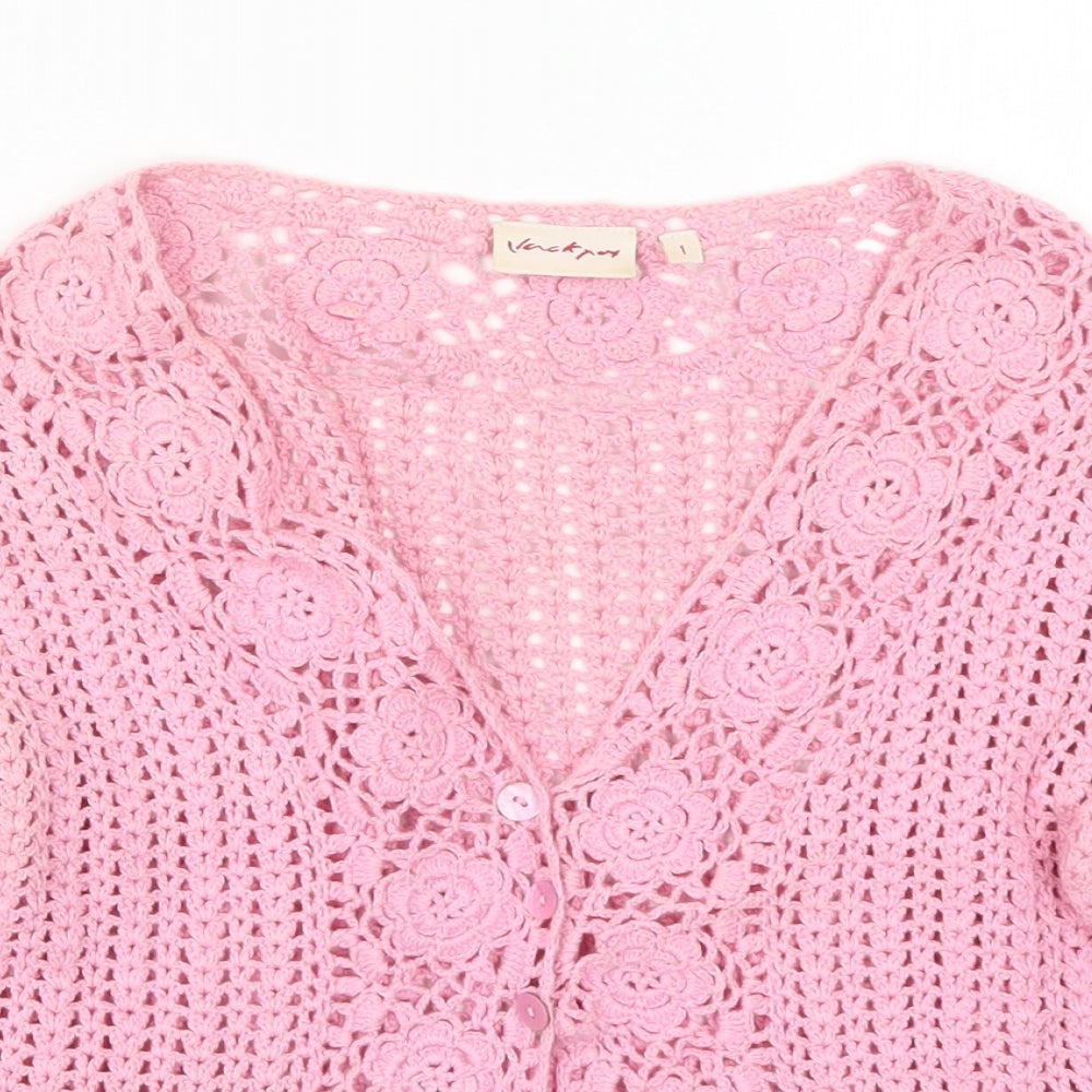 Jackpot Womens Pink  Knit Cardigan Jumper Size S