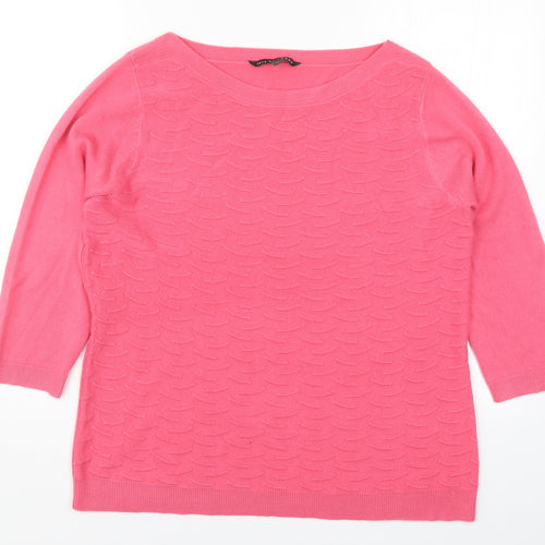 Bonmarché Womens Pink  Knit Pullover Jumper Size 14