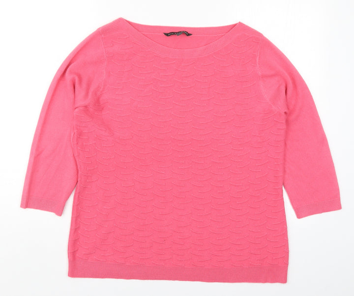 Bonmarché Womens Pink Knit Pullover Jumper Size 14