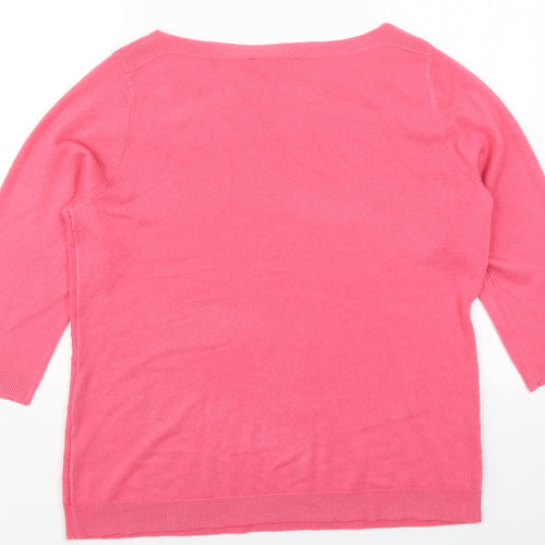 Bonmarché Womens Pink  Knit Pullover Jumper Size 14