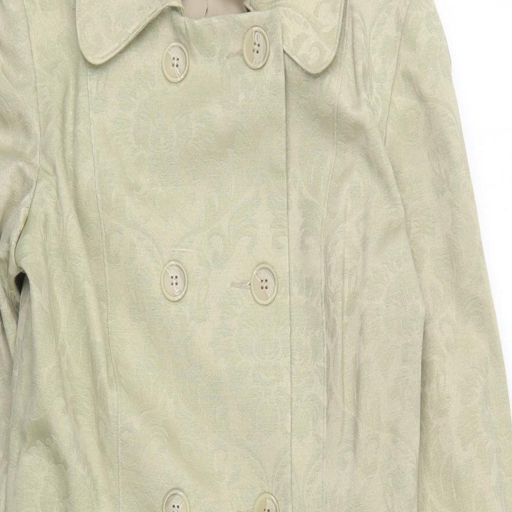 Kookai Womens Green Floral  Pea Coat Coat Size 14  - Batik