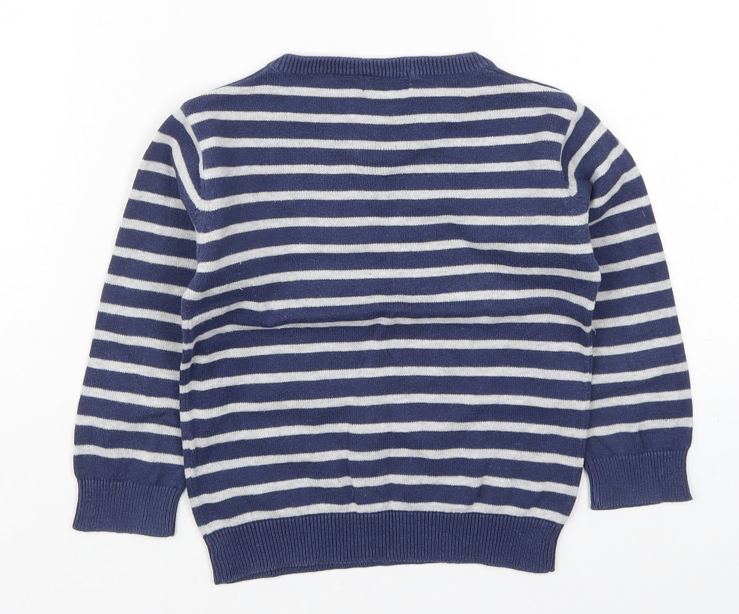 In Extenso Boys Blue Striped Knit Pullover Jumper Size 3 Years