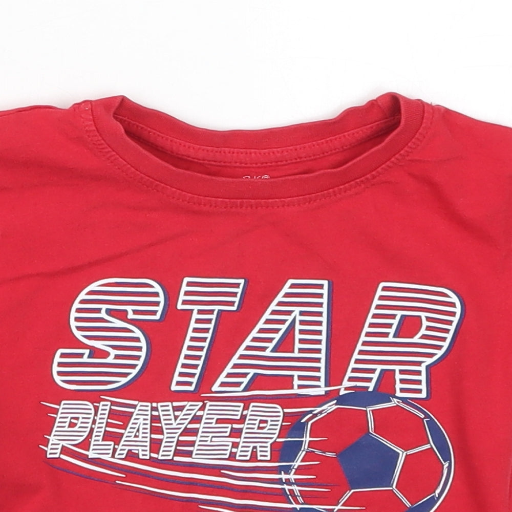 Primark Boys Red   Basic T-Shirt Size 12-18 Months  - Star Player