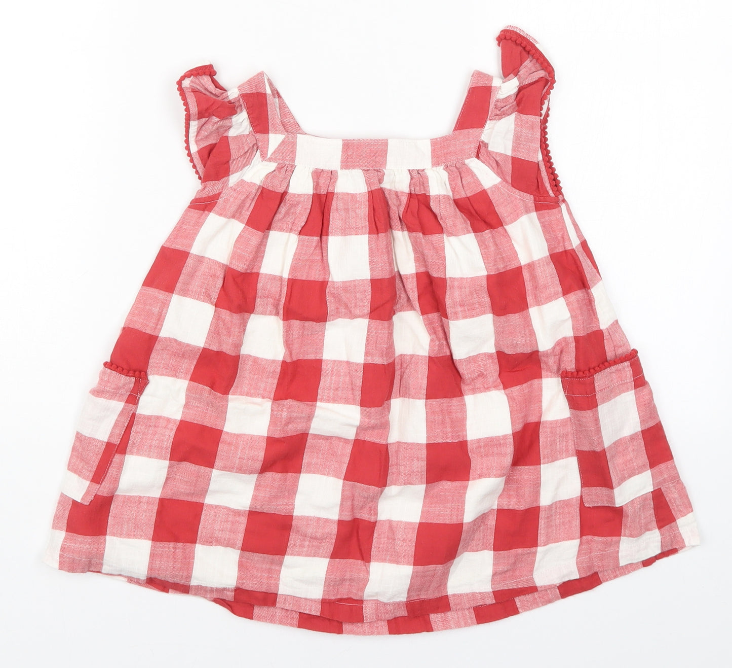 Marks and Spencer Girls Red Check  A-Line  Size 3-4 Years