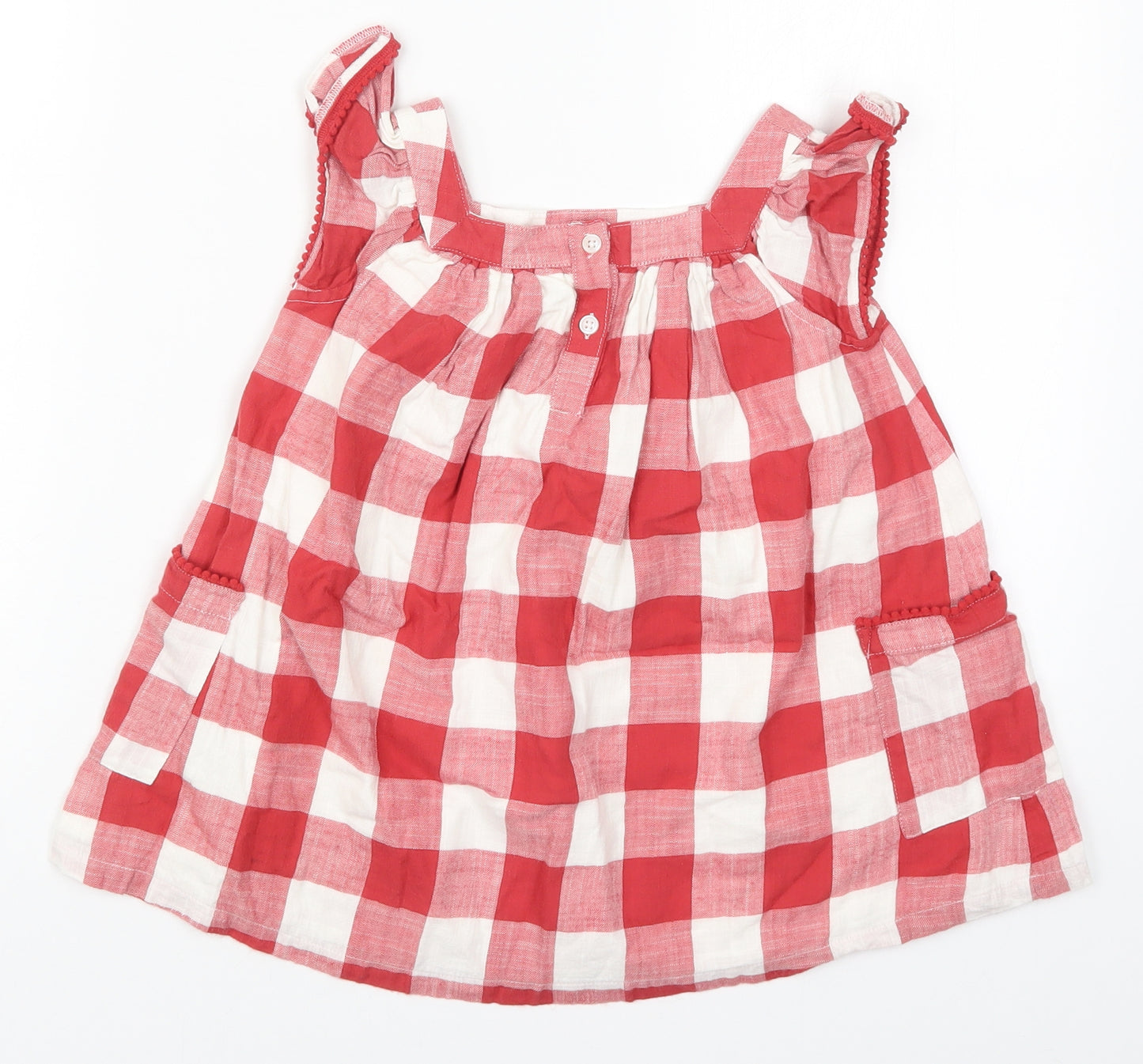 Marks and Spencer Girls Red Check  A-Line  Size 3-4 Years