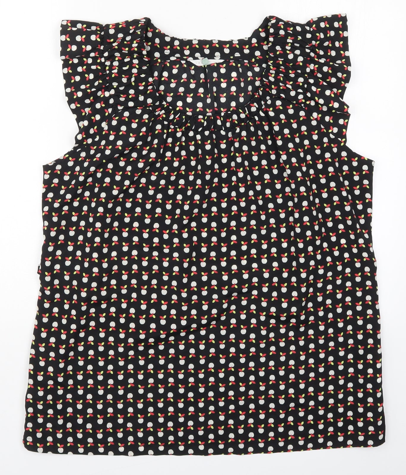 Lakeland Womens Black Geometric  Basic Tank Size 16  - Apple Print