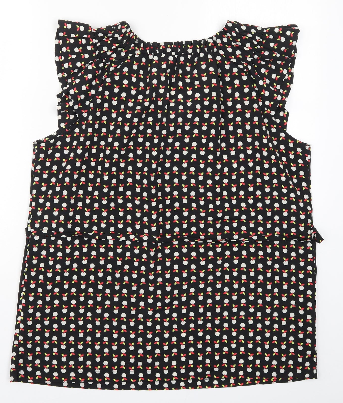 Lakeland Womens Black Geometric  Basic Tank Size 16  - Apple Print