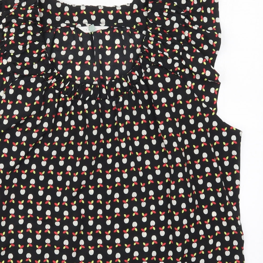 Lakeland Womens Black Geometric  Basic Tank Size 16  - Apple Print