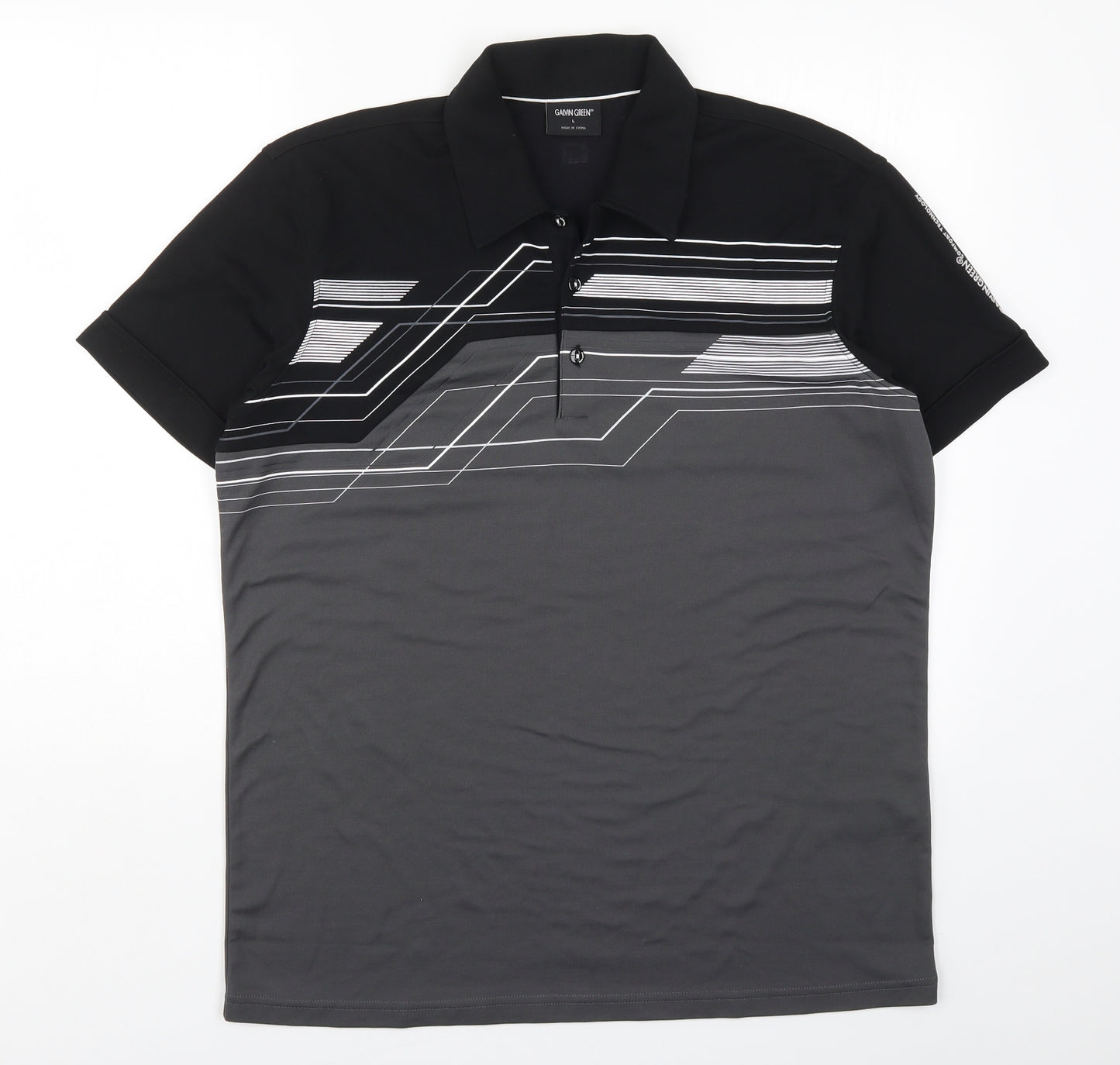 Galvin Green Mens Grey    Polo Size L  - Abstract