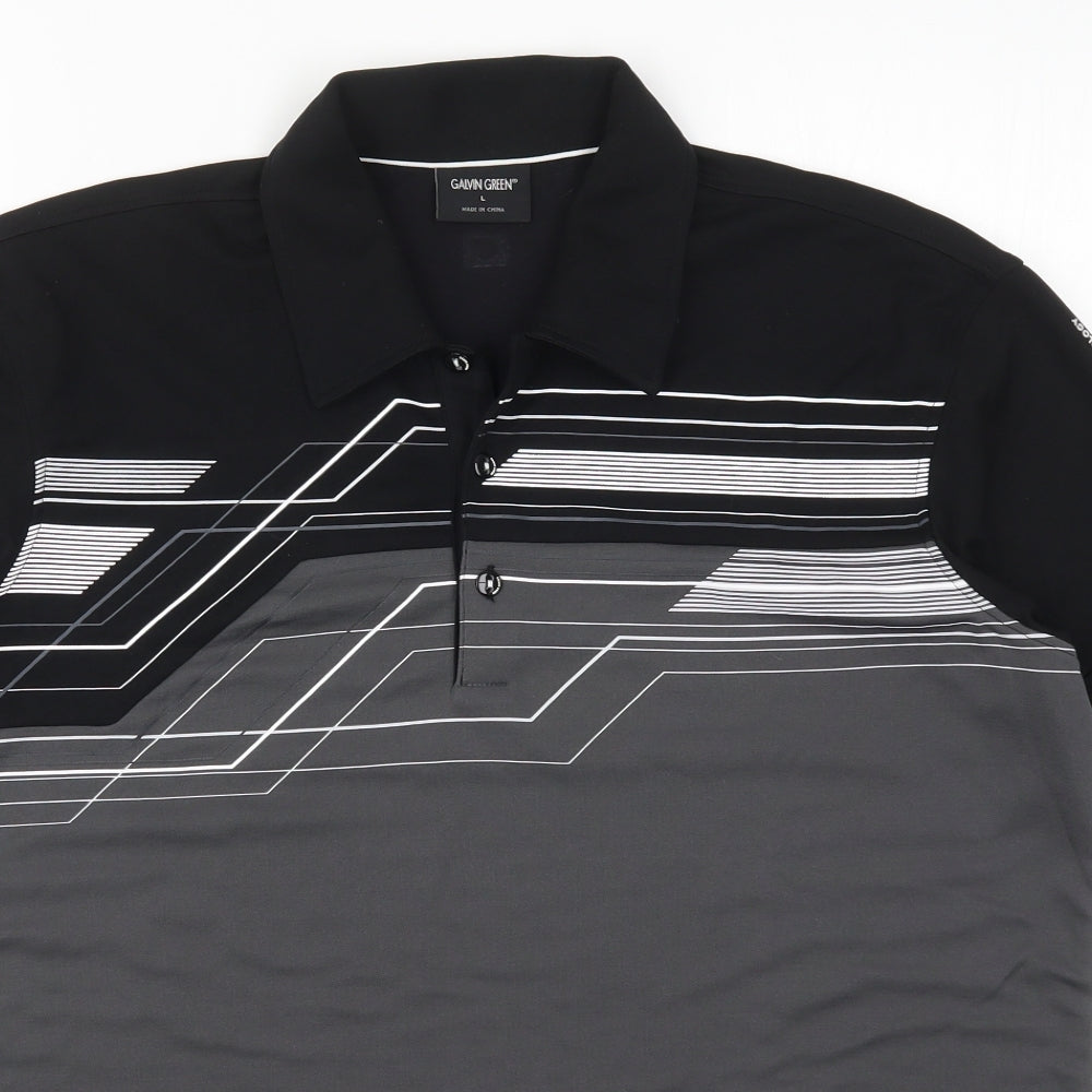 Galvin Green Mens Grey    Polo Size L  - Abstract