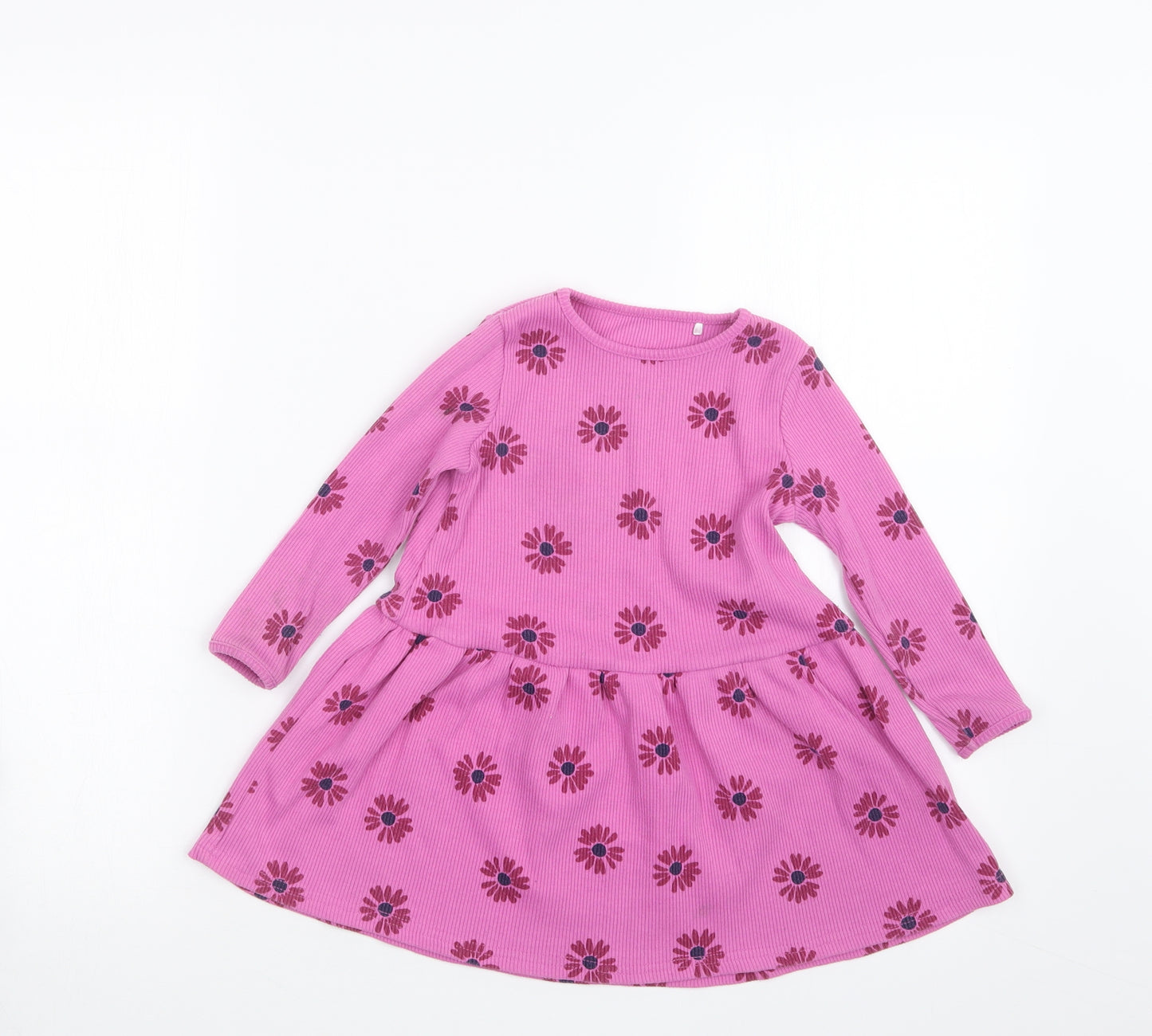 George Girls Pink Geometric  T-Shirt Dress  Size 2-3 Years