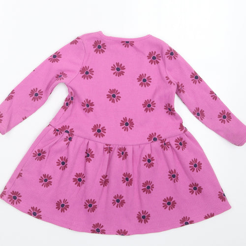 George Girls Pink Geometric  T-Shirt Dress  Size 2-3 Years