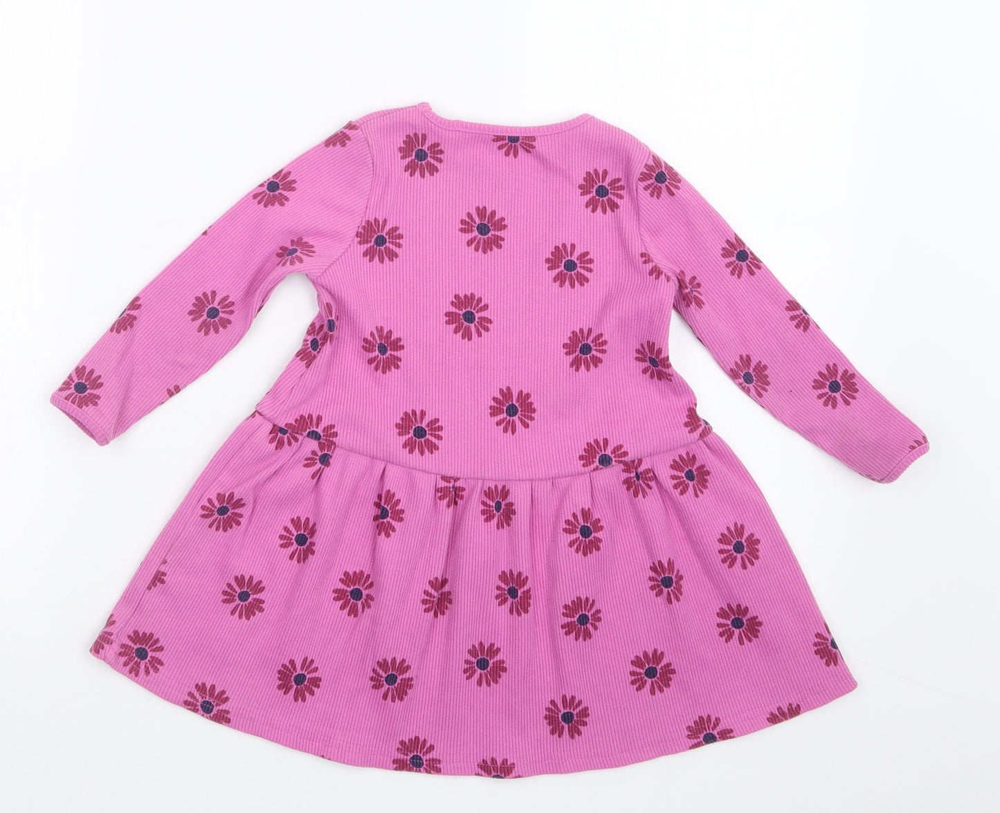 George Girls Pink Geometric  T-Shirt Dress  Size 2-3 Years