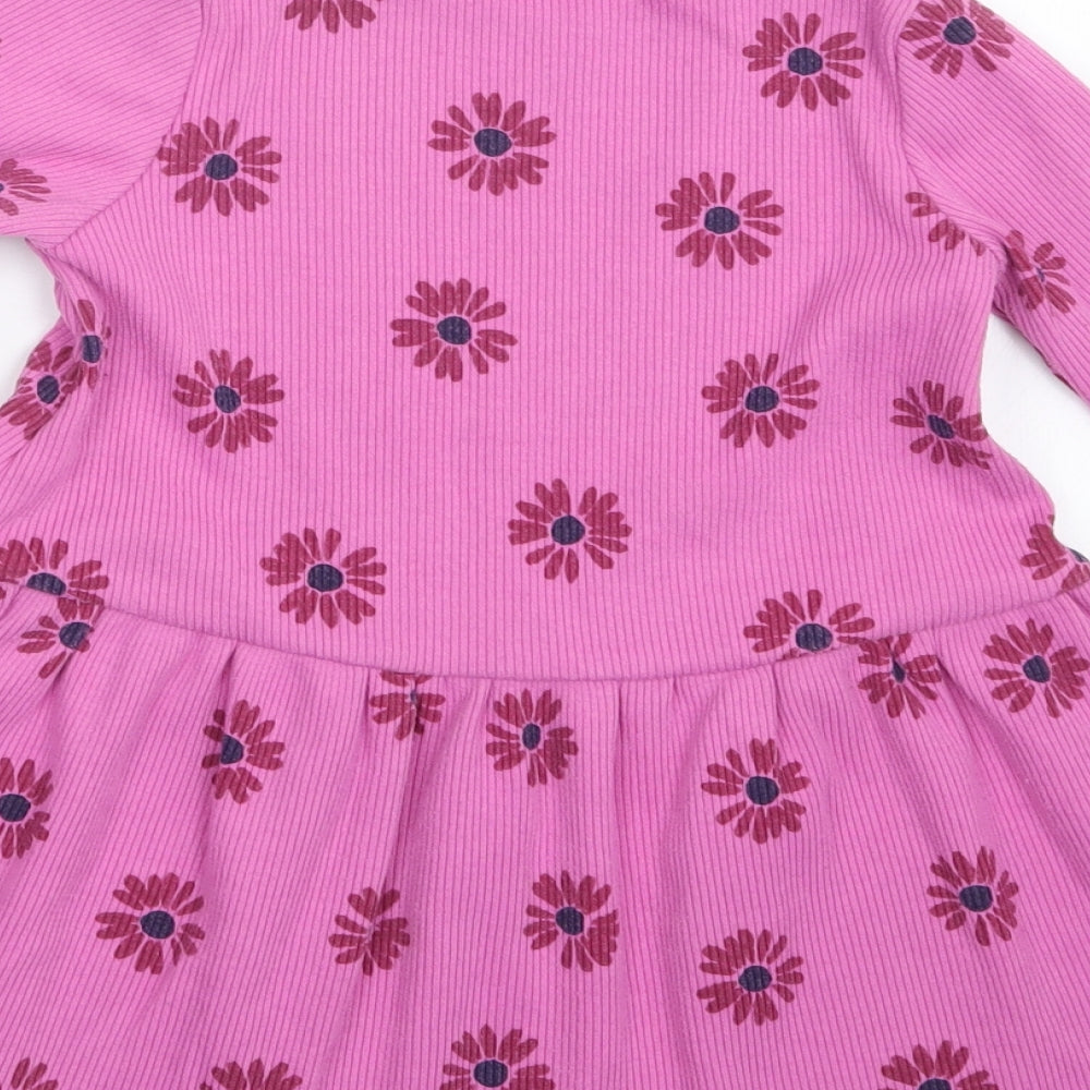 George Girls Pink Geometric  T-Shirt Dress  Size 2-3 Years