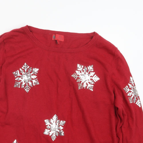 NEXT Womens Red  Knit Pullover Jumper Size 12