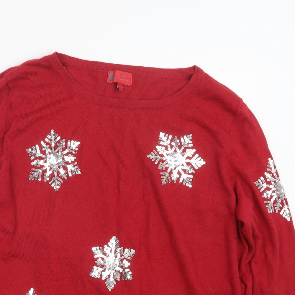 NEXT Womens Red  Knit Pullover Jumper Size 12