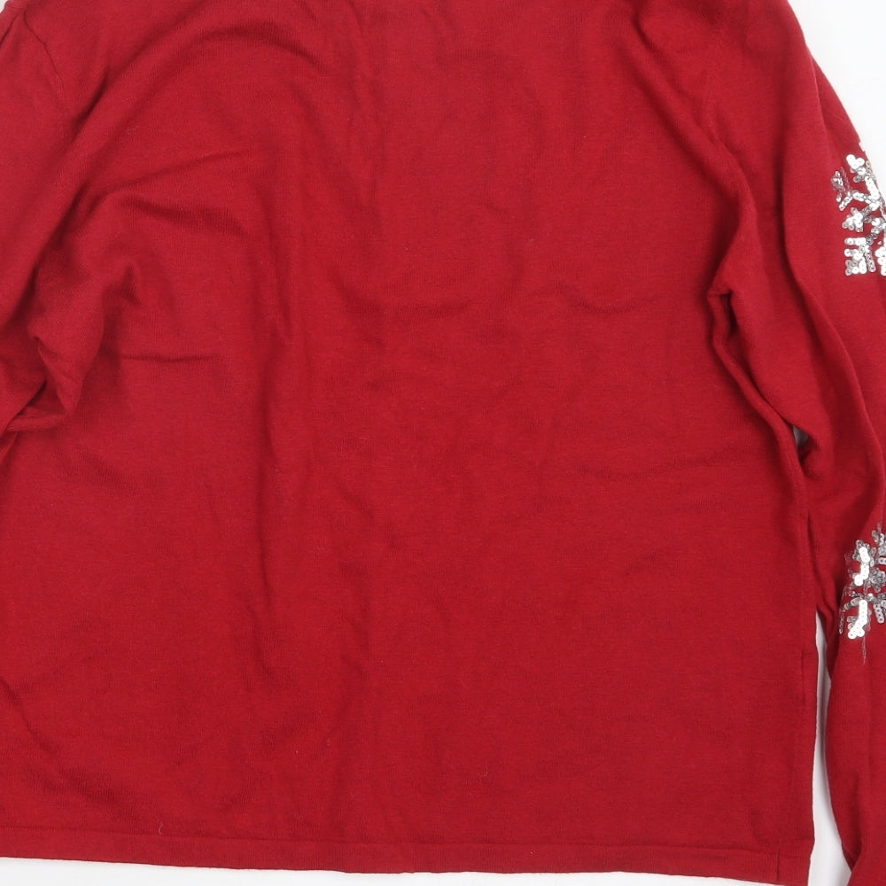 NEXT Womens Red  Knit Pullover Jumper Size 12