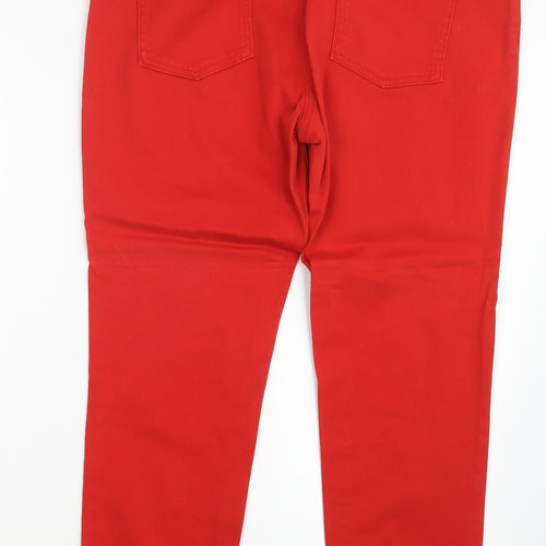 NEXT Womens Red  Denim Straight Jeans Size 14 L25.5 in