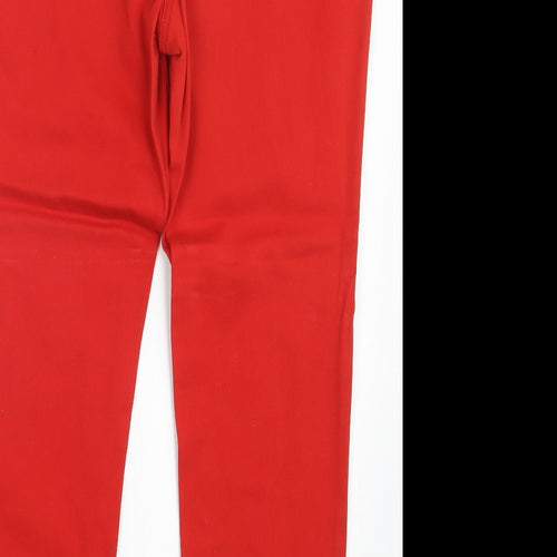 NEXT Womens Red  Denim Straight Jeans Size 14 L25.5 in