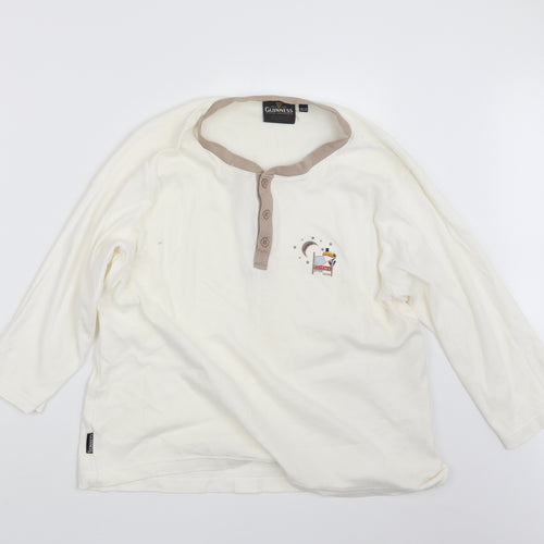 Guinness Womens Ivory Geometric  Top Pyjama Set Size 18  - Guinness