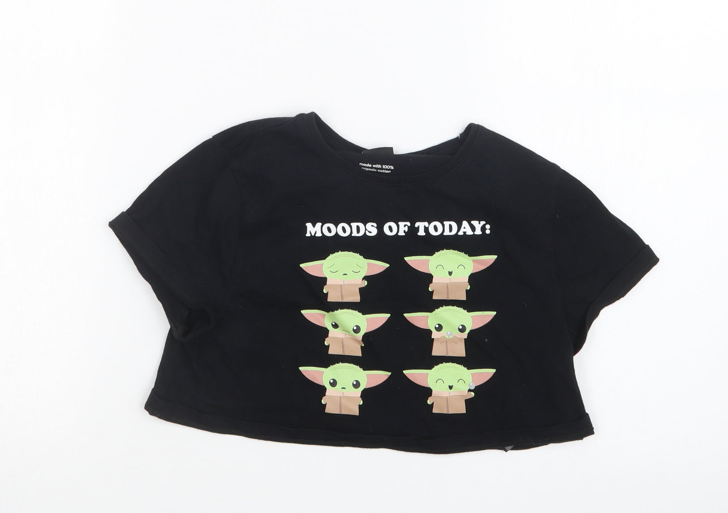 Tesco Girls Black   Cropped T-Shirt Size 9-10 Years  - Star Wars