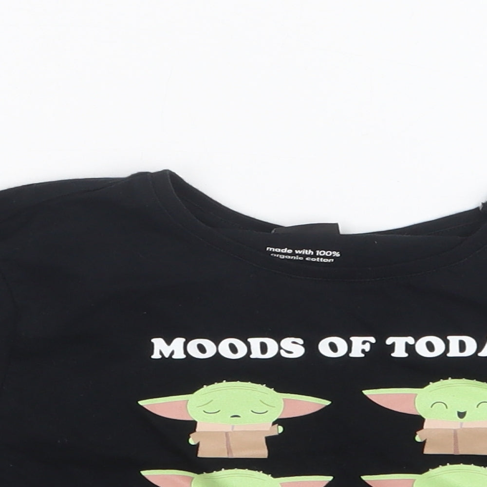 Tesco Girls Black   Cropped T-Shirt Size 9-10 Years  - Star Wars