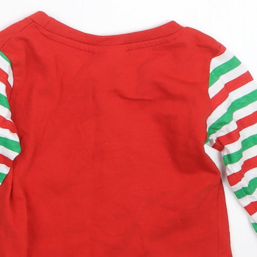 B&M Boys Red Geometric  Babydoll Pyjama Top Size 6-9 Months  - Christmas