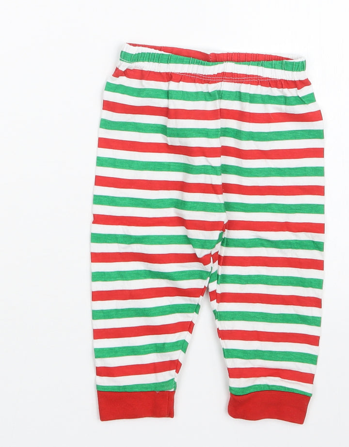 B&M Boys Red Striped  Capri Pyjama Pants Size 6-9 Months  - Christmas