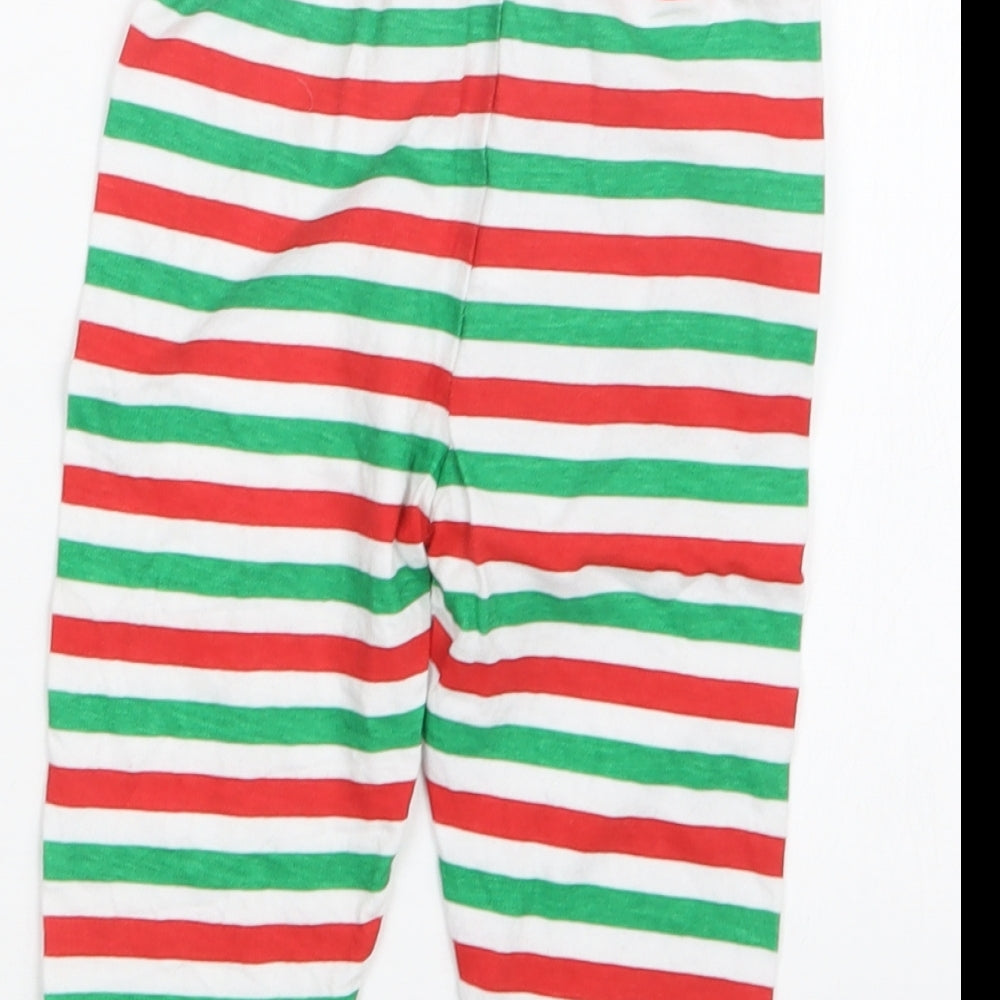 B&M Boys Red Striped  Capri Pyjama Pants Size 6-9 Months  - Christmas