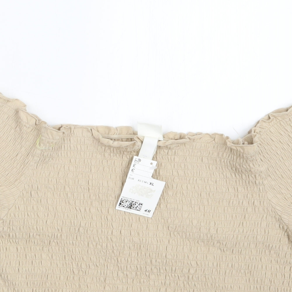H&M Womens Beige   Basic T-Shirt Size XL