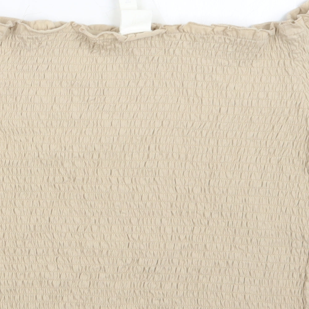 H&M Womens Beige   Basic T-Shirt Size XL