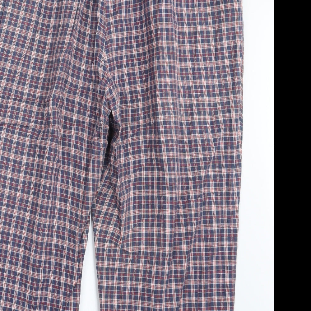 Preworn Womens Blue Check  Capri Pyjama Pants Size 26