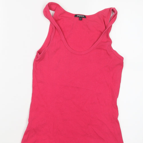 Papaya Womens Pink   Basic Tank Size 14