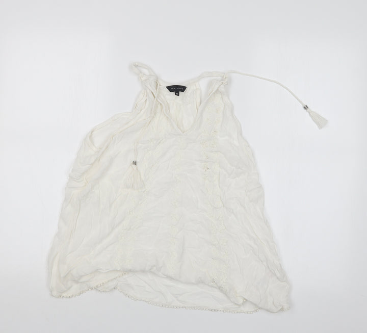 New Look Womens White Basic Blouse Size 10