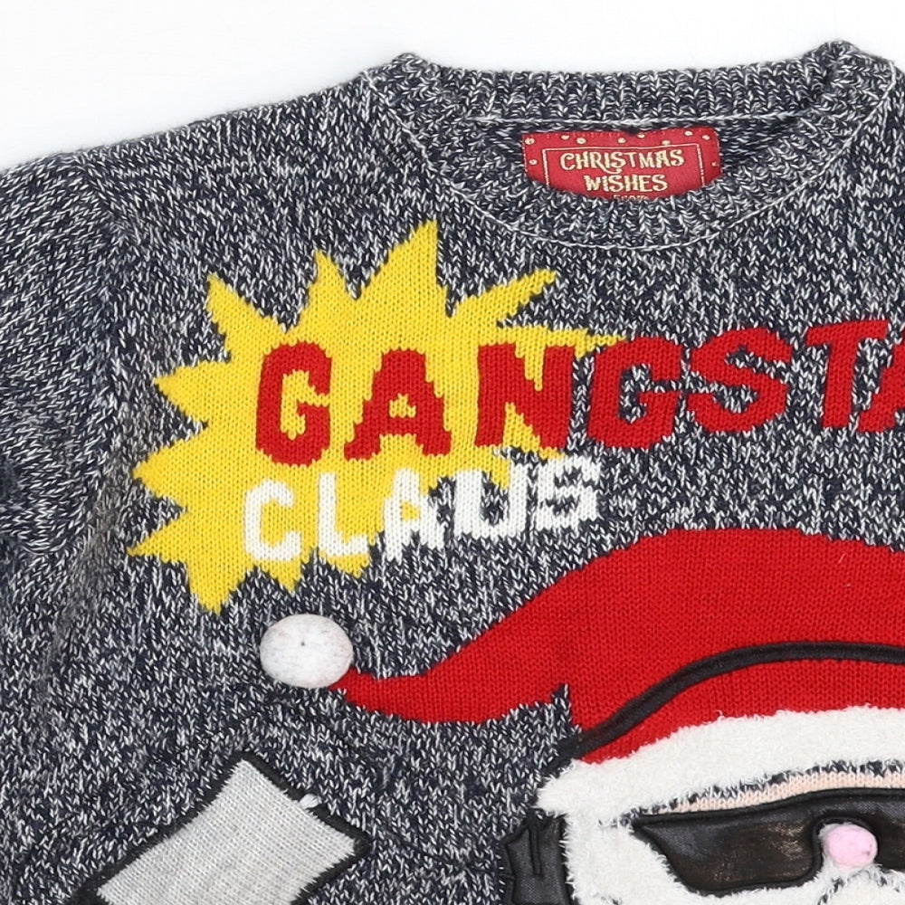 Primark Boys Blue  Knit Pullover Jumper Size 10-11 Years  - Christmas