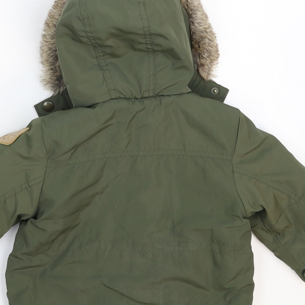 F&F Baby Green   Parka Coat Size 9-12 Months