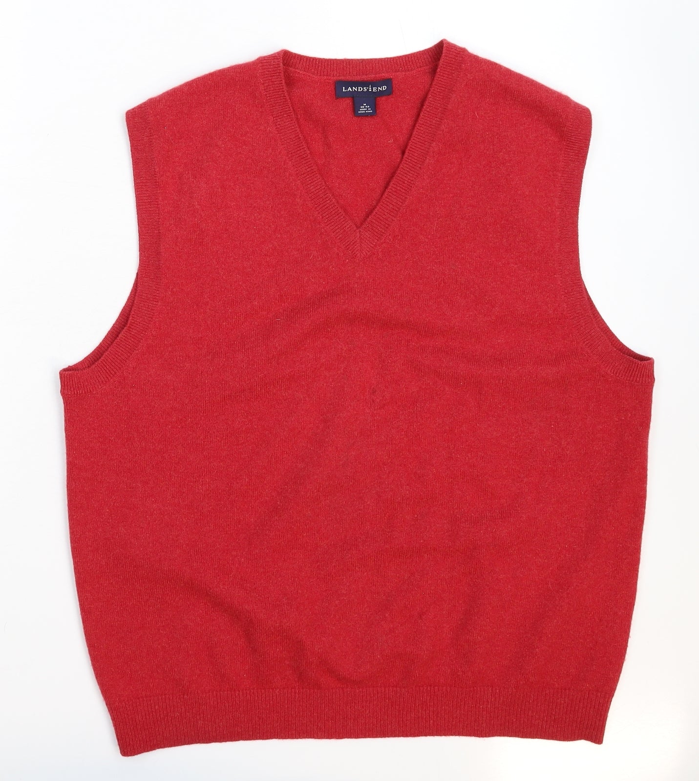 Lands' End Mens Red  Knit Pullover Jumper Size M