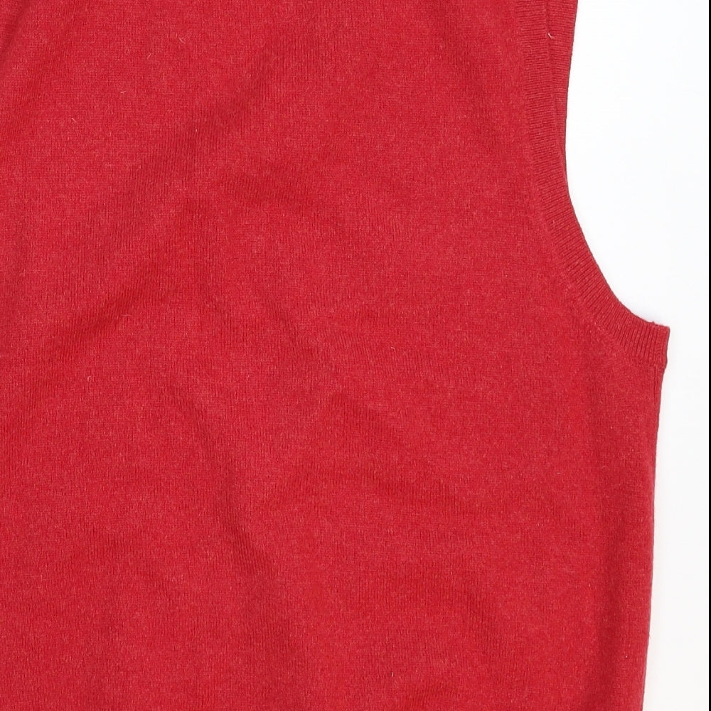 Lands' End Mens Red  Knit Pullover Jumper Size M