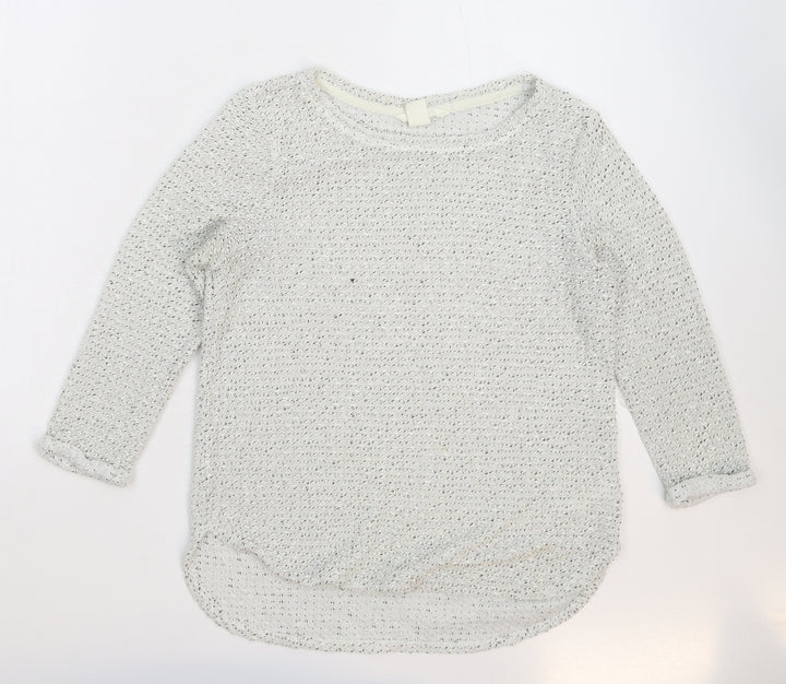 H&M Womens White  Knit Pullover Jumper Size XS