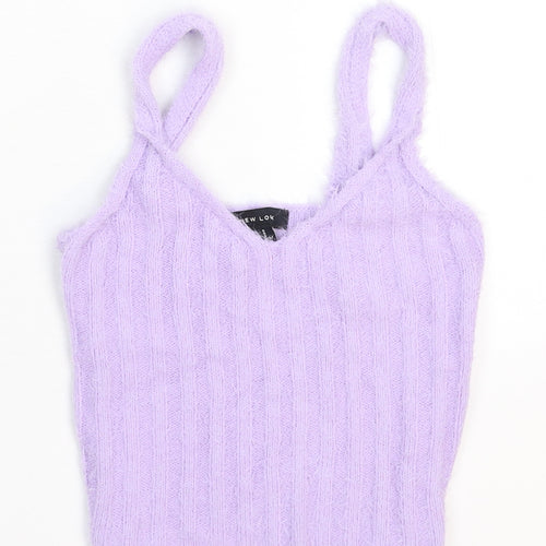 New Look Womens Purple  Knit Pullover Jumper Size S