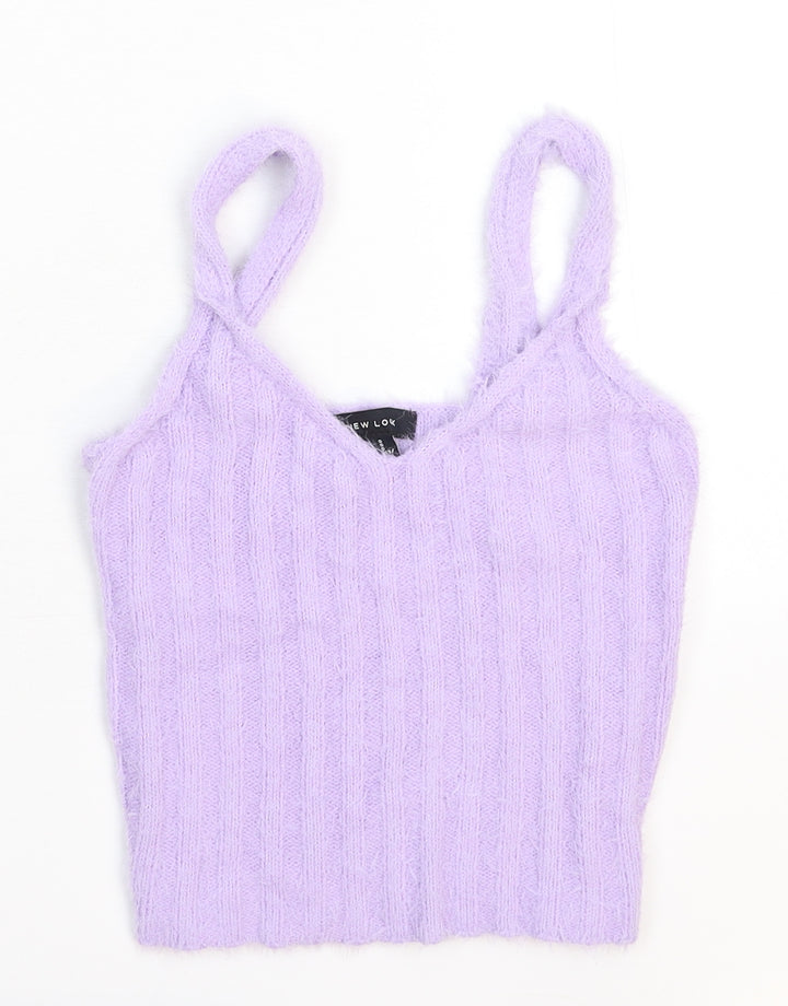 New Look Womens Purple  Knit Pullover Jumper Size S
