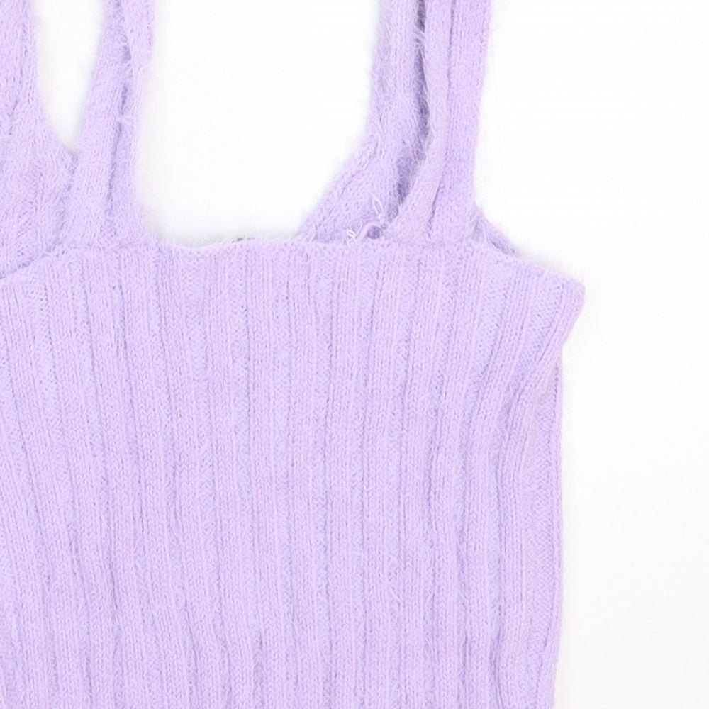 New Look Womens Purple  Knit Pullover Jumper Size S