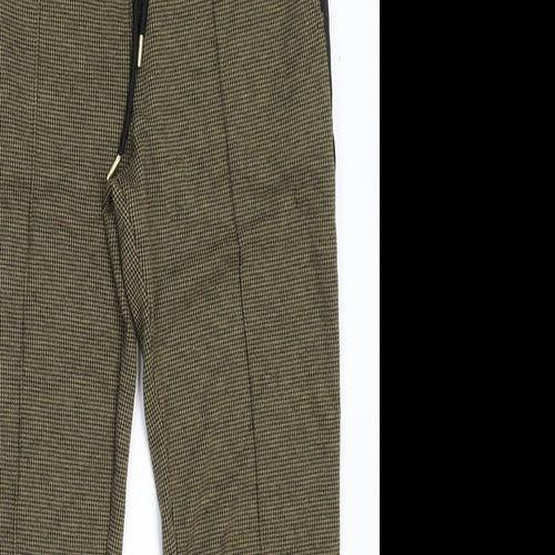 Marks and Spencer Womens Grey Houndstooth  Jogger Trousers Size 10 L25 in
