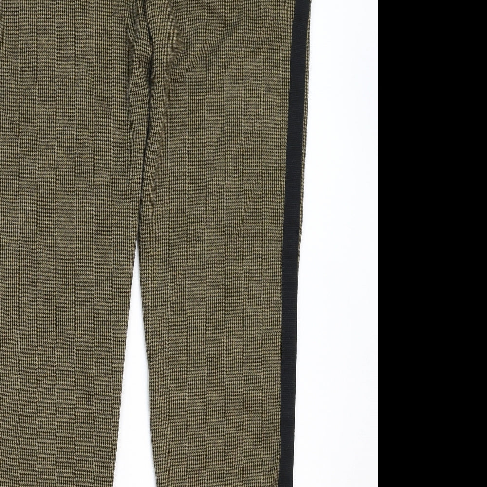 Marks and Spencer Womens Grey Houndstooth  Jogger Trousers Size 10 L25 in