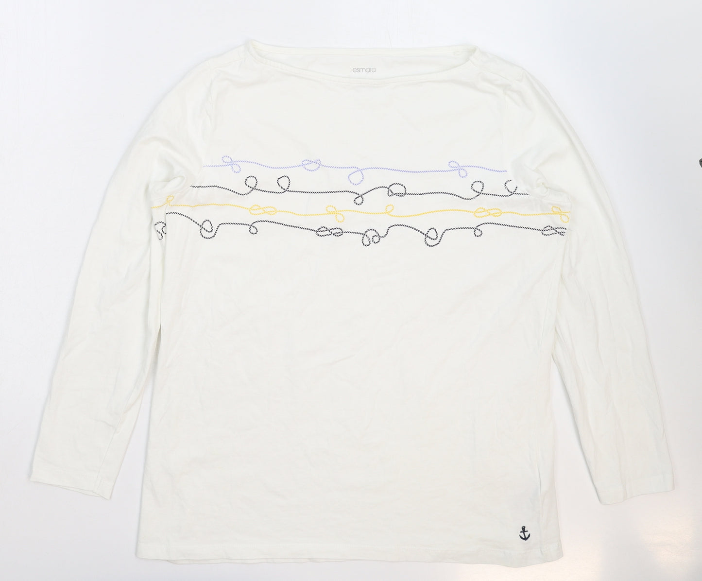 ESMARA Womens White   Basic T-Shirt Size 16