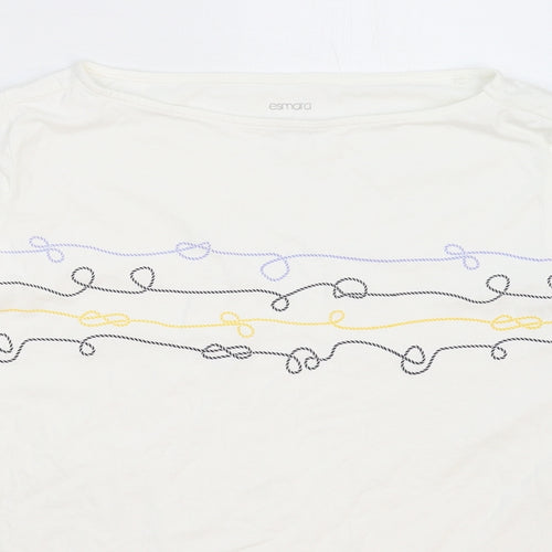 ESMARA Womens White   Basic T-Shirt Size 16