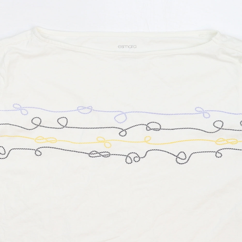 ESMARA Womens White   Basic T-Shirt Size 16